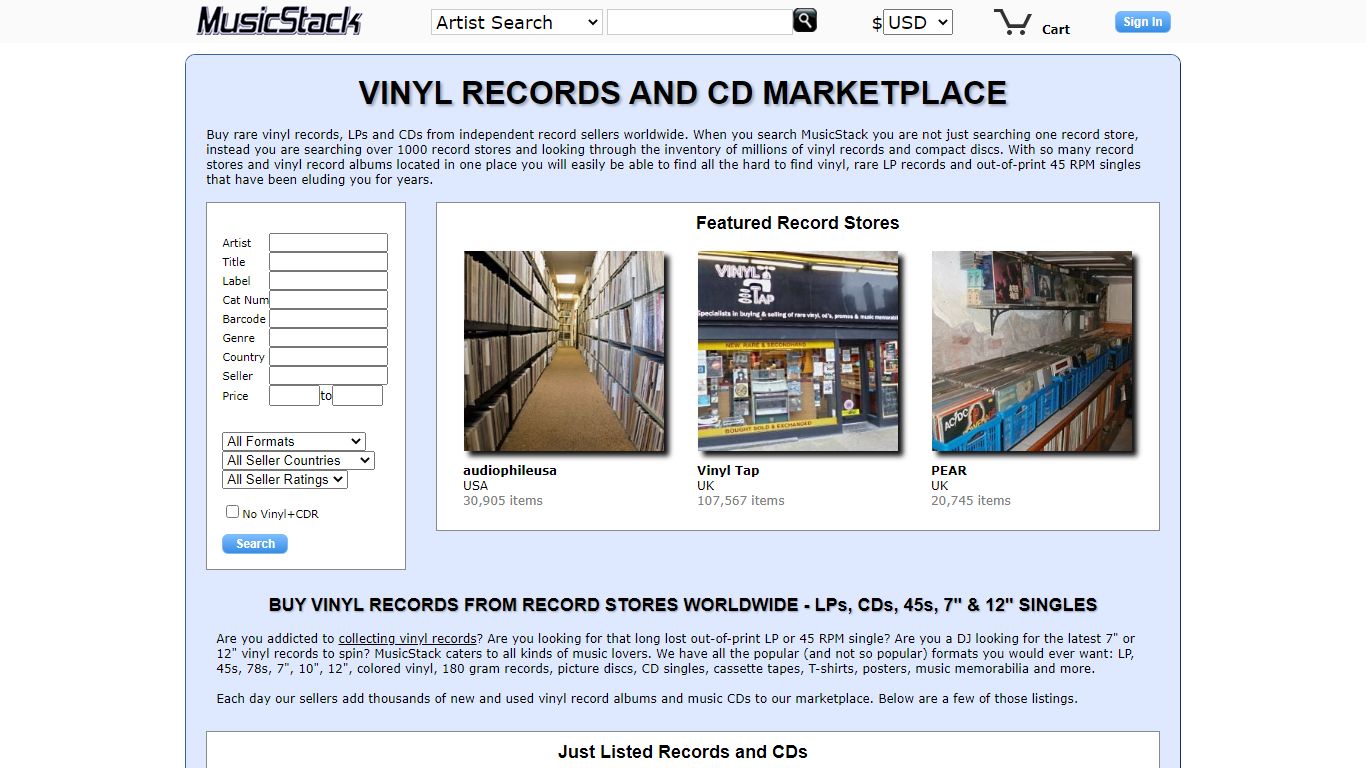 Buy Rare Vinyl Records, LPs and CDs - MusicStack